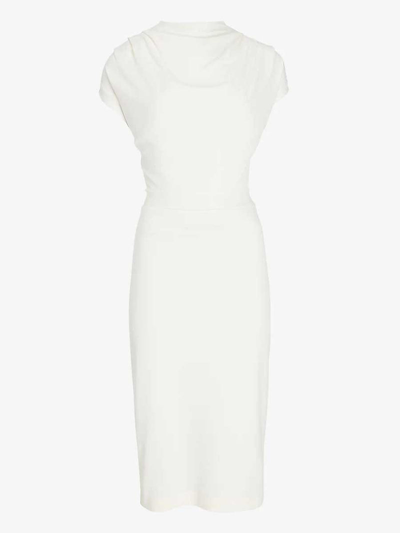 Draped Sleeve Mock Neck Sheath Dress - Bodycon Dresses - INS | Online Fashion Free Shipping Clothing, Dresses, Tops, Shoes - 19/04/2021 - Bodycon Dresses - Category_Bodycon Dresses