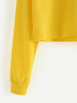 Drawstring Hooded Crop Sweatshirt - INS | Online Fashion Free Shipping Clothing, Dresses, Tops, Shoes