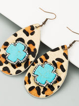 Drop-shaped leather leopard print earrings female small fresh retro earrings with diamonds - INS | Online Fashion Free Shipping Clothing, Dresses, Tops, Shoes