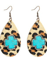 Drop-shaped leather leopard print earrings female small fresh retro earrings with diamonds - INS | Online Fashion Free Shipping Clothing, Dresses, Tops, Shoes