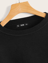 Drop Shoulder Crop Sweater - INS | Online Fashion Free Shipping Clothing, Dresses, Tops, Shoes