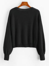 Drop Shoulder Crop Sweater - INS | Online Fashion Free Shipping Clothing, Dresses, Tops, Shoes