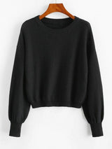 Drop Shoulder Crop Sweater - INS | Online Fashion Free Shipping Clothing, Dresses, Tops, Shoes