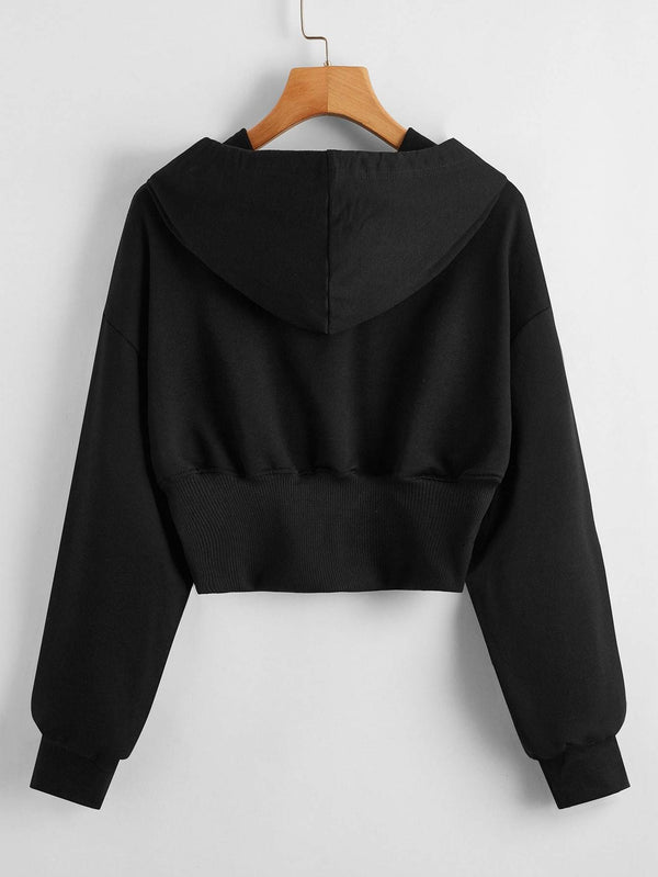 Drop Shoulder Drawstring Hoodie - INS | Online Fashion Free Shipping Clothing, Dresses, Tops, Shoes