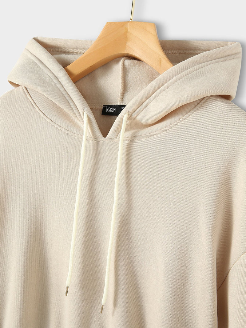 Drop Shoulder Drawstring Thermal Hoodie - INS | Online Fashion Free Shipping Clothing, Dresses, Tops, Shoes