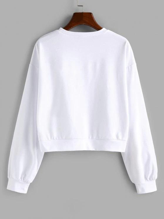 Drop Shoulder Fist Print Pullover Sweatshirt - INS | Online Fashion Free Shipping Clothing, Dresses, Tops, Shoes