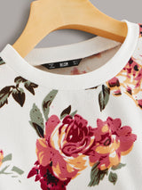 Drop Shoulder Floral Print Sweatshirt - Sweatshirts - INS | Online Fashion Free Shipping Clothing, Dresses, Tops, Shoes - 01/30/2021 - 2XL - 3XL