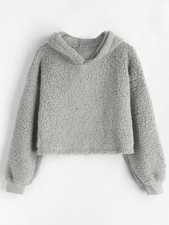 Drop Shoulder Fluffy Boxy Hoodie - INS | Online Fashion Free Shipping Clothing, Dresses, Tops, Shoes