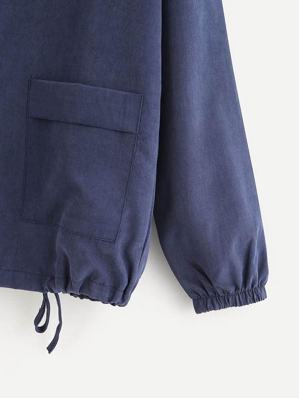 Dual Pocket Drawstring Hem Jacket - INS | Online Fashion Free Shipping Clothing, Dresses, Tops, Shoes