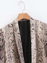 Dual Pocket Snakeskin Print Blazer - INS | Online Fashion Free Shipping Clothing, Dresses, Tops, Shoes