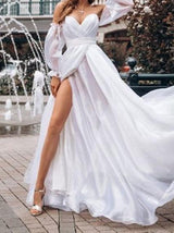 Elegant Lace Sleeve Big Swing Dress - Maxi Dresses - INS | Online Fashion Free Shipping Clothing, Dresses, Tops, Shoes - 19/07/2021 - 40-50 - color-white