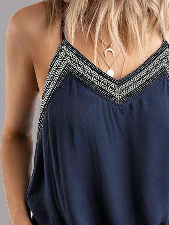Embroidered V-neck Camisole Sleeveless Tank Top - Tank Tops - INS | Online Fashion Free Shipping Clothing, Dresses, Tops, Shoes - 08/06/2021 - Category_Tank Tops - Color_Black