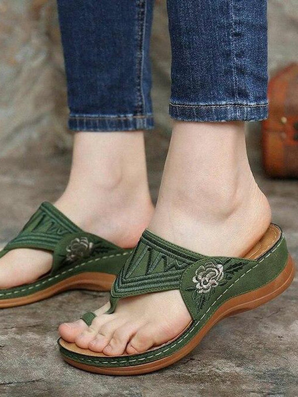 Embroidery Orthopedic Comfy Flip Flop Sandals - Sandals - INS | Online Fashion Free Shipping Clothing, Dresses, Tops, Shoes - 02/18/2021 - 10 - 10.5