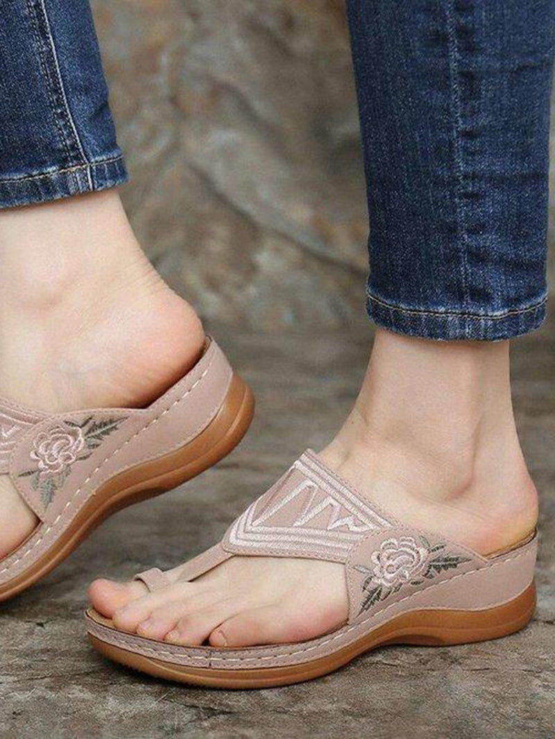Embroidery Orthopedic Comfy Flip Flop Sandals - Sandals - INS | Online Fashion Free Shipping Clothing, Dresses, Tops, Shoes - 02/18/2021 - 10 - 10.5