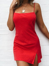 Empty Glasses Dress - Dresses - INS | Online Fashion Free Shipping Clothing, Dresses, Tops, Shoes - 10/3/2021 - Color_Red - Dresses