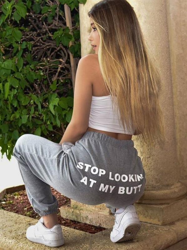 English Printed Casual Loose Sweatpants - Pants - INS | Online Fashion Free Shipping Clothing, Dresses, Tops, Shoes - 12/05/2021 - Category_Pants - Color_Black