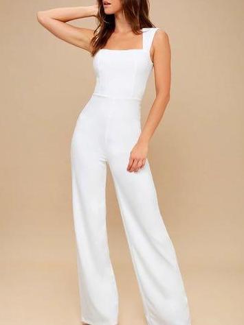 Enticing Endeavors White Jumpsuit