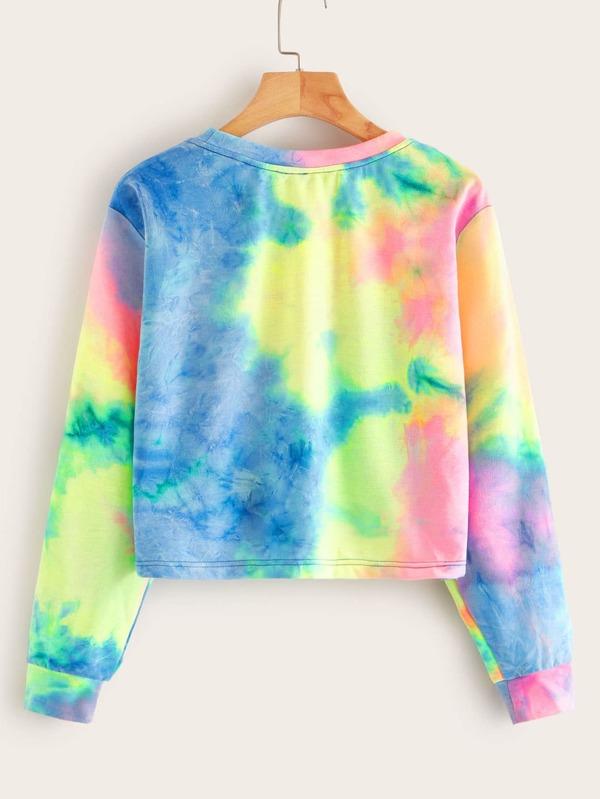 Eye and Eyelash Print Tie Dye Pullover - Sweatshirts - INS | Online Fashion Free Shipping Clothing, Dresses, Tops, Shoes - 01/30/2021 - Casual - GMC-All Under $10