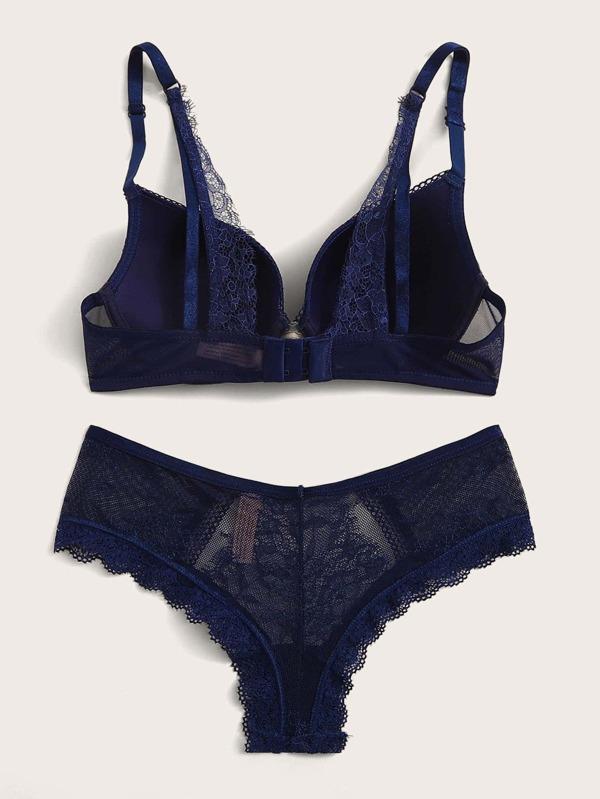 Eyelash Lace Underwire Lingerie Set - INS | Online Fashion Free Shipping Clothing, Dresses, Tops, Shoes