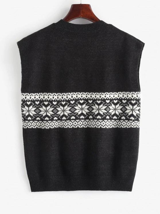 Fair Isle Knit V Neck Sweater Vest - INS | Online Fashion Free Shipping Clothing, Dresses, Tops, Shoes