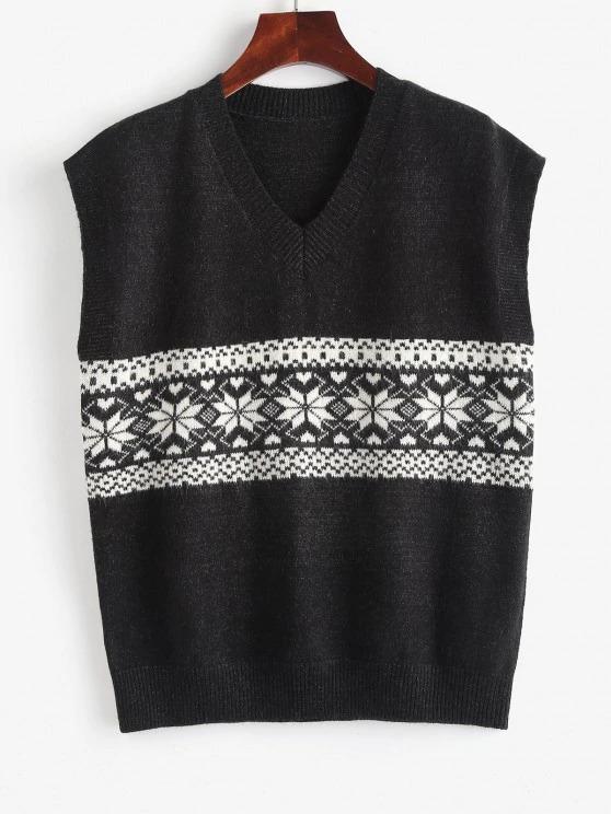 Fair Isle Knit V Neck Sweater Vest - INS | Online Fashion Free Shipping Clothing, Dresses, Tops, Shoes