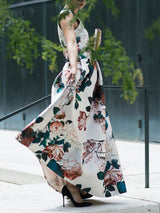 Fashion Deep V Floral Print Sleeveless Dress - Maxi Dresses - INS | Online Fashion Free Shipping Clothing, Dresses, Tops, Shoes - 01/06/2021 - Color_White - DRE2105311128