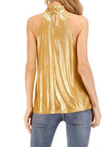 Fashion Hanging Neck Gold T-shirt - Blouses - INS | Online Fashion Free Shipping Clothing, Dresses, Tops, Shoes - 12/05/2021 - 120521 - Blouses