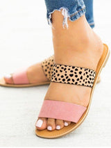 Fashion Leopard Panel Flat Sandals - INS | Online Fashion Free Shipping Clothing, Dresses, Tops, Shoes