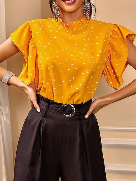 Fashion Polka-dot Ruffle Sleeve Top - Blouses - INS | Online Fashion Free Shipping Clothing, Dresses, Tops, Shoes - 10-20 - 18/06/2021 - BLO2106180118