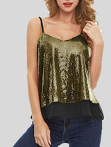 Fashion Sequined V-neck Sleeveless Vest - Tank Tops - INS | Online Fashion Free Shipping Clothing, Dresses, Tops, Shoes - 07/06/2021 - Color_Apricot - Color_Black