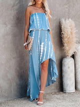 Fashion Sleeveless Striped Irregular Dress - Maxi Dresses - INS | Online Fashion Free Shipping Clothing, Dresses, Tops, Shoes - 02/07/2021 - 30-40 - color-blue