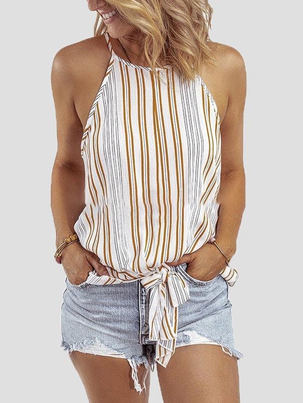 Fashion Striped Sling Off Shoulder Sleeveless Vest - Tank Tops - INS | Online Fashion Free Shipping Clothing, Dresses, Tops, Shoes - 02/06/2021 - Color_Black - Color_Green