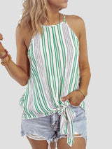 Fashion Striped Sling Off Shoulder Sleeveless Vest - Tank Tops - INS | Online Fashion Free Shipping Clothing, Dresses, Tops, Shoes - 02/06/2021 - Color_Black - Color_Green