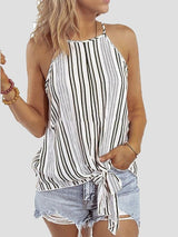 Fashion Striped Sling Off Shoulder Sleeveless Vest - Tank Tops - INS | Online Fashion Free Shipping Clothing, Dresses, Tops, Shoes - 02/06/2021 - Color_Black - Color_Green