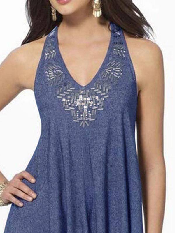 Fashion V-neck Lace Halter Vest - Tank Tops - INS | Online Fashion Free Shipping Clothing, Dresses, Tops, Shoes - 19/05/2021 - Color_Black - Color_Blue