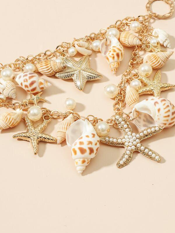 Faux Pearl Conch Charm Necklace - INS | Online Fashion Free Shipping Clothing, Dresses, Tops, Shoes