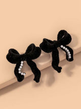 Faux Pearl Decor Bow Design Stud Earrings - INS | Online Fashion Free Shipping Clothing, Dresses, Tops, Shoes