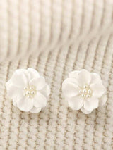 Faux Pearl Flower Stud Earrings 1pair - INS | Online Fashion Free Shipping Clothing, Dresses, Tops, Shoes