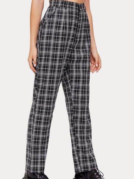 Female High-Waisted Plaid Trousers - INS | Online Fashion Free Shipping Clothing, Dresses, Tops, Shoes