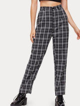 Female High-Waisted Plaid Trousers - INS | Online Fashion Free Shipping Clothing, Dresses, Tops, Shoes