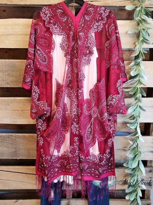 FINDING MY BALANCE KIMONO - CRANBERRY - INS | Online Fashion Free Shipping Clothing, Dresses, Tops, Shoes