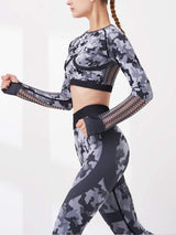 Fishing Net Camo Colorblock Sports Set - Activewear - INS | Online Fashion Free Shipping Clothing, Dresses, Tops, Shoes - 02/18/2021 - Activewear - Autumn