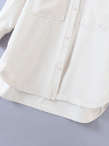 Flap Pockets Drop Shoulder Boyfriend Overshirt Without Belt - INS | Online Fashion Free Shipping Clothing, Dresses, Tops, Shoes