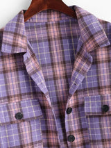 Flap Pockets Plaid Tartan Flannel Shacket - INS | Online Fashion Free Shipping Clothing, Dresses, Tops, Shoes