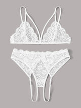 Floral Lace Crotchless Lingerie Set - INS | Online Fashion Free Shipping Clothing, Dresses, Tops, Shoes