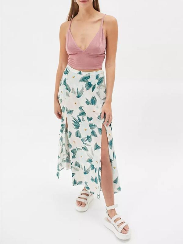 Floral Printed Casual A-Line Midi Summer Skirt - Skirts - INS | Online Fashion Free Shipping Clothing, Dresses, Tops, Shoes - 09/04/2021 - Beach - DRE210409723