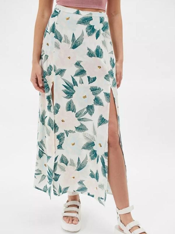 Floral Printed Casual A-Line Midi Summer Skirt - Skirts - INS | Online Fashion Free Shipping Clothing, Dresses, Tops, Shoes - 09/04/2021 - Beach - DRE210409723