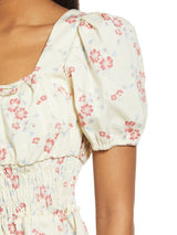 Floral Smocked Waist Blouse - Blouses - INS | Online Fashion Free Shipping Clothing, Dresses, Tops, Shoes - 19/04/2021 - BLO210419004 - Blouses