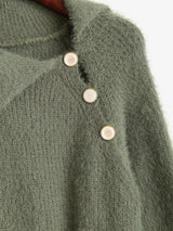 Fuzzy Knit Raglan Sleeve Buttoned Sweater - INS | Online Fashion Free Shipping Clothing, Dresses, Tops, Shoes