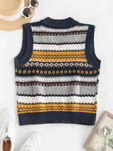 Graphic Fair Isle Sweater Vest - INS | Online Fashion Free Shipping Clothing, Dresses, Tops, Shoes